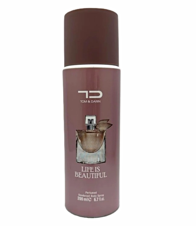 Life Is Beautiful Ladies Perfumed Deodorant Body Spray 6.7oz by Tom & Darin